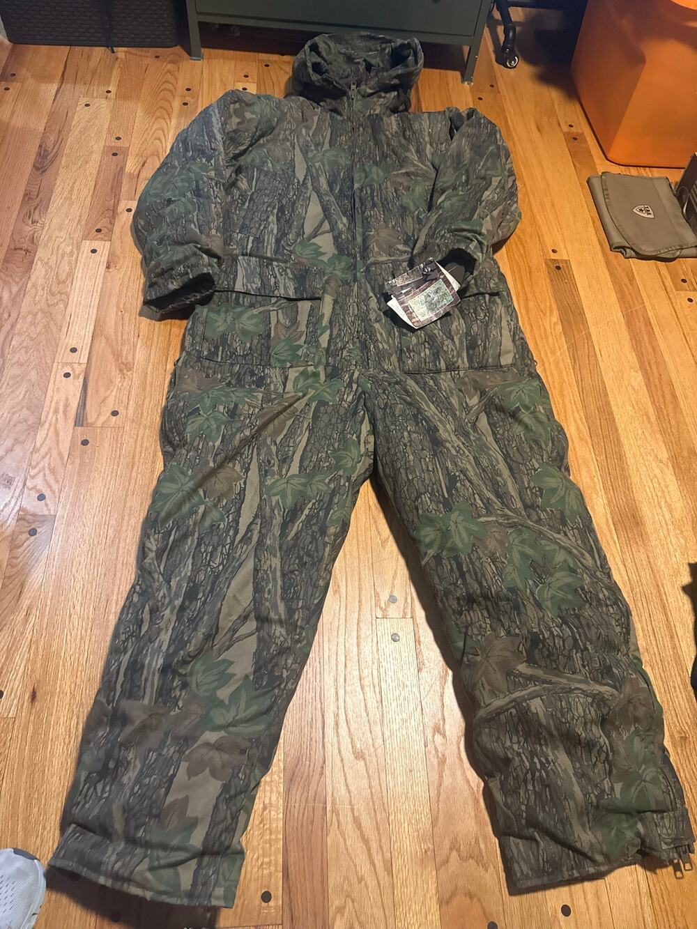 NEW Vtg Cabelas Premier Goose Down Coveralls Mens XL Trebark Camo Hunting NWT